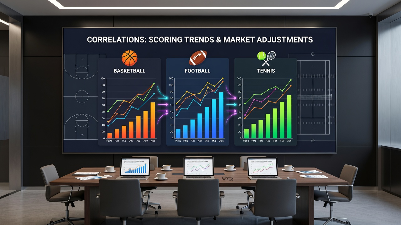 Detailed chart showing tennis scoring trends and corresponding market adjustments